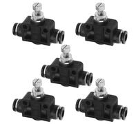 LT Easiyl 5pcs 6mm Tube OD Vanne de Contrôle Débit d'air Union Pneumatique Contrôle de Vitesse Contrôleur de Débit Papillon des Gaz Vanne de Contrôle Vitesse Pousser pour Connecter le Raccord