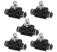LT Easiyl 5pcs 8mm Tube OD Vanne de Contrôle Débit d'air Union Pneumatique Contrôle de Vitesse Contrôleur de Débit Papillon des Gaz Vanne de Contrôle Vitesse Pousser pour Connecter le Raccord