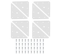 LT Easiyl 8 set Plaques de Réparation en Acier Inoxydable 85x85x1.5mm Bretelles Triangulaires Plates pour la Fixation du Connecteur de Renfort Plaque Réparation de Meubles