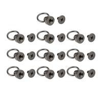 LT Easiyl Chicago Lot de 20 rivets à vis en cuir avec base de 9 mm et anneau de 13 mm Noir