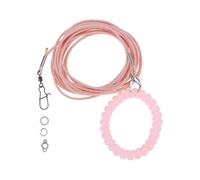 LT Easiyl Harnais pour oiseaux - Corde d'entraînement pour perroquets, pigeons et perruches - Avec anneau 4 # - Rose - 3 m