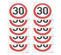 LT Easiyl Lot de 10 panneaux de limitation de vitesse pour véhicule à 30 km/h, autocollants imperméables pour limitation de vitesse, 150 mm