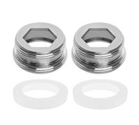 LT Easiyl Lot de 2 adaptateurs de robinet à filetage externe M24 vers filetage externe M22 avec anneau d'étanchéité pour robinet de cuisine et salle de bain Argenté