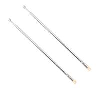 LT Easiyl Lot de 2 antennes radio télescopiques à 4 sections en acier inoxydable 62 cm Compatible avec radio AM/FM