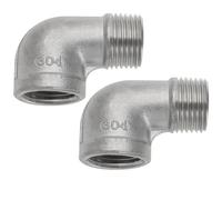 LT Easiyl Lot de 2 connecteurs coudés en acier inoxydable 304 à 90 degrés 1,27 cm BSP pour conversion de raccord de tuyau