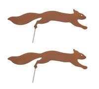 LT Easiyl Lot de 2 écureuils rouillés en métal à visser dans le bois - Silhouette d'écureuil rouillé - Décoration de jardin pour la maison, le jardin, la cour et l'extérieur - 30 x 9 mm