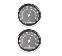 LT Easiyl Lot de 2 mini thermomètres de voiture ronds de 58 mm - Jauge de température analogique mécanique pour voiture, maison, bureau, atelier, noir