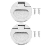 LT Easiyl Lot de 2 poignées à anneau avec vis 43,5 x 7 mm pour porte de placard Argenté brillant