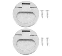 LT Easiyl Lot de 2 poignées à anneau avec vis 43,5 x 7 mm pour porte de placard Argenté brossé