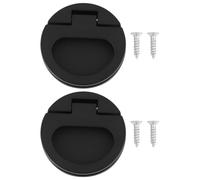 LT Easiyl Lot de 2 poignées à anneau avec vis 43,5 x 7 mm pour porte de placard Noir