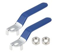 LT Easiyl Lot de 2 poignées à levier quart de tour 10 x 6 mm avec écrous M10 pour robinet à boisseau sphérique DN25