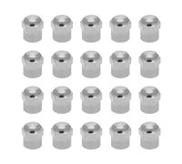 LT Easiyl Lot de 20 bouchons de valve de pneu hexagonaux chromés en laiton avec joint torique rouge en caoutchouc pour motos, voitures, vélos, camions, scooters, SUV, camionnettes