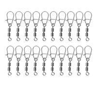 LT Easiyl Lot de 20 émerillons de pêche 20 mm pour plateforme de pêche en mer et eau douce 1,5 x 4 mm