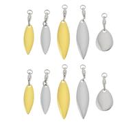 LT Easiyl Lot de 25 leurres de pêche avec roulement à billes pivotant, feuille de saule et goutte d'eau, accessoires de pêche 32 x 10 mm, 25 x 8 mm, 18 x 14 mm, or et argent