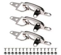 LT Easiyl Lot de 3 mousquetons en alliage pour veste de motard 8,5 cm pour rénovation de gilet en cuir, Argenté., 8.5cm