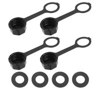 LT Easiyl Lot de 4 bouchons de bidon de gaz à visser sur les bouchons d'aération arrière adaptés à la plupart des carafes de carburant, diesel, kérosène avec 4 joints en plastique noir