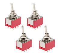 LT Easiyl Lot de 4 interrupteurs à bascule 9 broches 2 positions 3PDT MTS-302 2 A 250 VAC/5 A 125 VAC Compatible avec la plupart des pédales d'effets de guitare