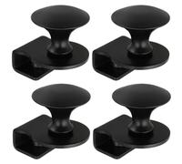 LT Easiyl Lot de 4 poignées de porte en verre en alliage de zinc sans perçage pour vitrine de 5 à 8 mm d'épaisseur, armoires en verre, cuisine, salle de bain, noir