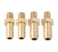 LT Easiyl Lot de 4 raccords métriques en laiton M5 x 0,8-5 mm et M5 x 0,8-6 mm pour tuyau d'étang, adaptateur de tuyau de piscine, raccord fileté mâle doré