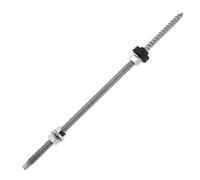 LT Easiyl Lot de 4 vis à double filetage en acier inoxydable 304 réglables en hauteur pour fixation solaire photovoltaïque sur les toits de bâtiments M10 x 300 mm