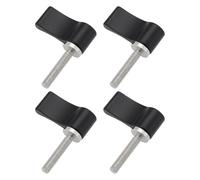 LT Easiyl Lot de 4 vis à filetage mâle M4 20 mm à levier réglable avec aile unique pour équipement photo - Vis à bouton rotatif - Noir