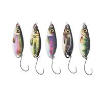 LT Easiyl Lot de 5 leurres de pêche imitation métal paillettes cuillères de pêche en métal pailleté leurre à la truite Leurres de pêche à crochet unique Cuillères de pêche pour charfish perche truite