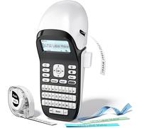 LT12 Portable Labeling Machine-Inkless Thermal Sticker Label Printer with QWERTY Keyboard,Includes Black and White P12 Adhesive Tape (12mm),for Home and Office