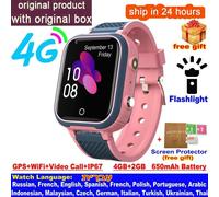 Lt21 4g Montre Intelligente Enfants Gps Wifi Appel Vidéo Sos Ip67 Étanche Enfant Smartwatch Caméra Moniteur Tracker Location Téléphone Montre-Rose
