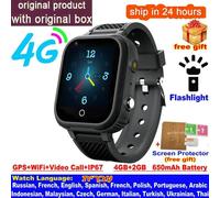 Lt21 4g Montre Intelligente Enfants Gps Wifi Appel Vidéo Sos Ip67 Étanche Enfant Smartwatch Caméra Moniteur Tracker Location Téléphone Montre-Noir