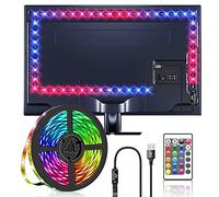 LTBBOID Bande LED 5050 RVB 3 m avec télécommande, alimentation USB, utilisation en intérieur, source de lumière LED, rétroéclairage TV, bande LED