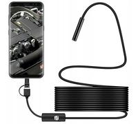 LTC Caméra d'inspection 5M LED USB Endoscope pour Téléphone PC Full HD 1080P IP68 - Compatibilité Universelle - Kit d'embouts Pratiques - 2000x10mm