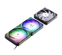 LTC CF-121D Lot de 3 ventilateurs de boîtier PC de 120 mm, connexion en chaîne, éclairage ARGB 5 V 3 broches, ventilateur PWM à 4 broches, pour refroidissement de radiateur/boîtier d'ordinateur, 120 x
