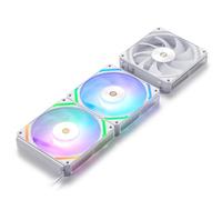 LTC CF-121D Lot de 3 ventilateurs de boîtier PC de 120 mm, connexion en chaîne, éclairage ARGB 5 V 3 broches, ventilateur PWM à 4 broches, pour radiateur/refroidisseur d'air CPU, refroidissement de