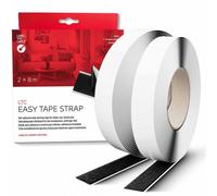 LTC Easy Tape Strap | Selbstklebende Klettbandrolle, schwarz, 8 Meter, 20mm Durchmesser (LTC 1510... Nouveau