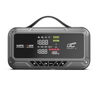 LTC Jump Starter 12 000 mAh avec compresseur et batterie externe 65 W | Courant de démarrage maximal 1200 A, LCD, affichage LED SOS, USB-A QC 3.0, étui de protection