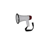 LTC Mégaphone MEGA20W - 20W rechargeable, poignée, enregistrement - Blanc et rouge