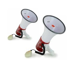 LTC - Pack 2 Mégaphones Rechargeables 50W MEGA50USB MP3 USB SD AUX Portée 600m - Haut parleurs Bar Manifestation Supporter Sport