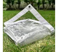 LTCANOPY Bâche Imperméable 1,52 x 2,14 m, 500 g/㎡ Bâche Imperméable Transparente en PVC, Indéchirable et Résistante aux UV, Bâche Transparente Avec œillets Pouvant être Utilisée Dans Le Jardin