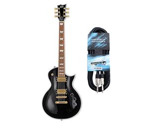 LTD EC-256 BLK Guitare électrique Noir + câble jack mono Keepdrum