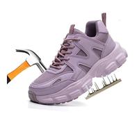 LTdlhFk Chaussures De Sécurité à Embout en Acier pour Femmes (35-40), Bottes De Travail Légères Antidérapantes Et Résistantes à La Perforation, Chaussures De Sport à La Mode Et Respirantes,A-35EU