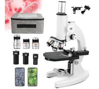 LTdlhFk Microscope Biologique 100000X/150000X/200000X (Angle Vision 0-45°) + Support pour TéLéPhone Portable, Ensemble Microscope Monoculaire, pour L'Aquaculture/l'enseignement en Laboratoire,200000X