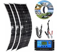 LTdlhFk Panneau Solaire Flexible 100 W 18 V,Kit De Panneau Solaire Pliable Portable avec Contrôleur Et Trous De Positionnement pour Camping,électronique,Camping-Car,3x100W-30Acontroller
