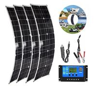 LTdlhFk Panneau Solaire Flexible 100 W 18 V,Kit De Panneau Solaire Pliable Portable avec Contrôleur Et Trous De Positionnement pour Camping,électronique,Camping-Car,4x100W-40Acontroller