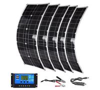 LTdlhFk Panneau Solaire Flexible 100 W/200 W/300 W/400 W/500 W/600 W - ContrôLeur 60 A + Double USB, Panneaux Solaires Monocristallins pour La Maison, L'ExtéRieur, La Voiture, La Caravane,5Pcs