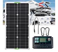 LTdlhFk Panneau Solaire Monocristallin Portable 250 W 500 W avec Contrôleur 10 A/20 A/30 A, Double USB, Peut être Utilisé pour Le Chargement De Batterie 12 V/24 V,250W-10Acontroller