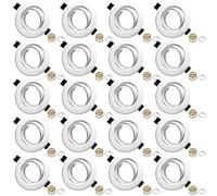 LteelDay Projecteur Spot Encastrable GU10 Rond Blanc Métal, Cadre avec Douille Céramique, Orientation Ajustable 30°, Compatible Plafond Ø 68-80mm, Lot de 20