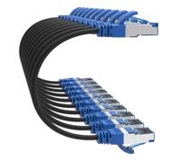 Ltemziiy Câble Ethernet Cat 8 0,25M 10 Pièces, Câble Lan RJ45, Câble Ethernet Court - Noir