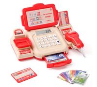 LTFIOON Caisse Enregistreuse Enfant, Jouet Caisse Enregistreuse pour Enfants avec Scanner, Argent Fictif et Calculatrice, Cash Register Set Jeu de rôle Jouet pour Filles Garçons à Partir de 3 Ans