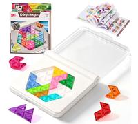 LTFIOON Jeu de Réflexion & Logique - Puzzle IQ avec défis progressifs & 2 Formes - Pièces colorées comme gelée - Couvercle & livret Solutions - Dès 6 Ans (Hexagone)