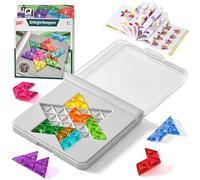 LTFIOON Jeu de Réflexion & Logique - Puzzle IQ avec défis progressifs & 2 Formes - Pièces colorées comme gelée - Couvercle & livret Solutions - Dès 6 Ans (Étoile à Six Branches)